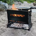 Rockarmor Camp Fire Pit & Grille Plate - 3mm Stainless Steel - (Black)