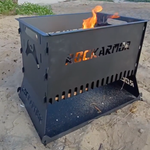 Rockarmor Camp Fire Pit & Grille Plate - 3mm Stainless Steel - (Black)