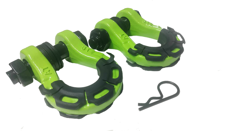 8 Tonne 4X4 Rated Recovery Shackles | Pair (GREEN)