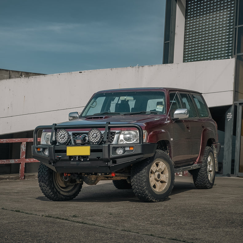 GU Patrol Touring Pack Suits: Series 4+ GU Patrol - Prem Bullbar, Winch, Lights, uhf + Free Fridge