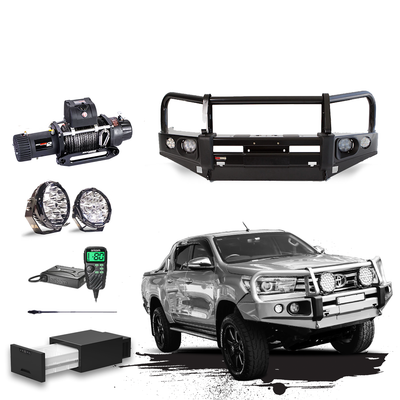 Hilux N80 Touring Pack Suits: N80 Hilux 2015-07/2020 - Elite Bullbar, Winch, Lights, uhf + Free Fridge