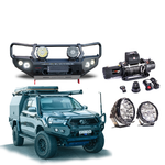 Frontal GT Bull Bar Pack Suits - Hilux 08/2020 - Current 12,000LBS Winch / R85 LED Spotties | Rockamor