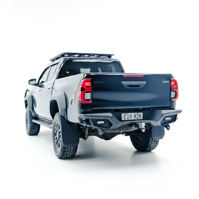 Pack component: Rear Step Tow Bar - Suits Hilux N80 2015 - 2025. Other accessories pictured are not included.