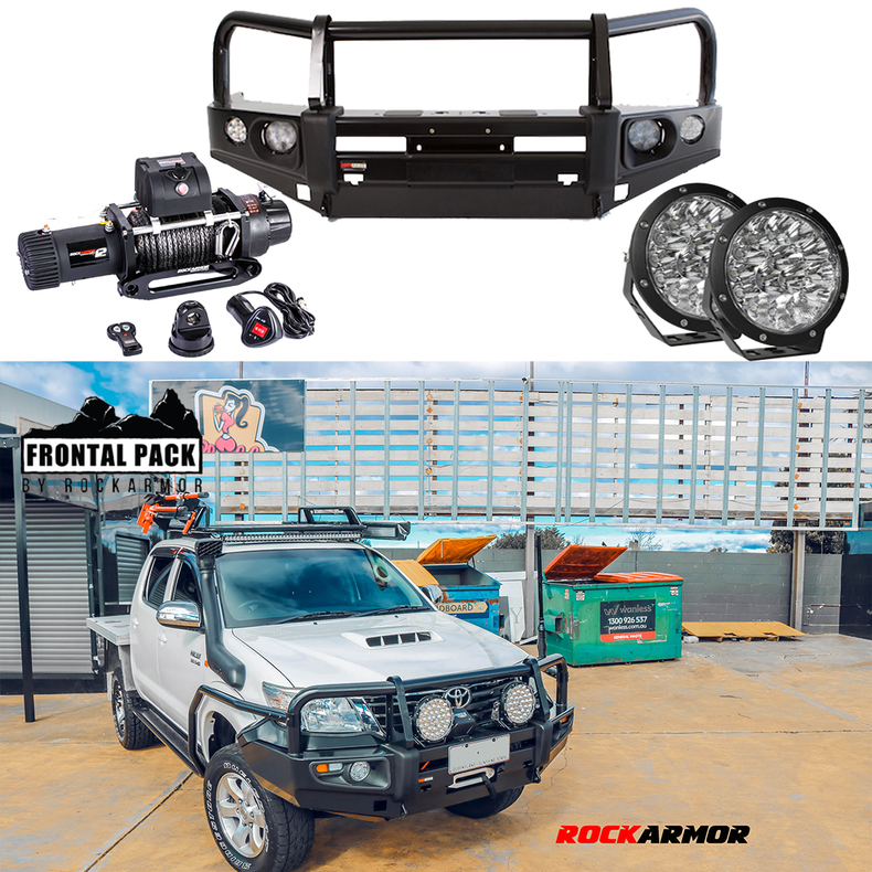Frontal Pack Bull Bar Winch Spotties Suits - Toyota Hilux | 04/2005 - 08/2015 | Rockarmor