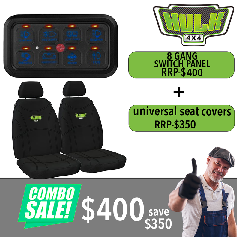 8 Gang Switch Panel + Universal Seat Covers
