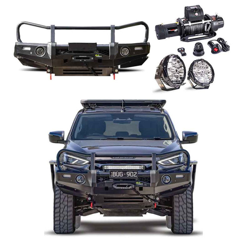 ISUZU MUX FRONTAL PACK | BULL BAR WINCH LIGHTS SUITS 2021+ MUX