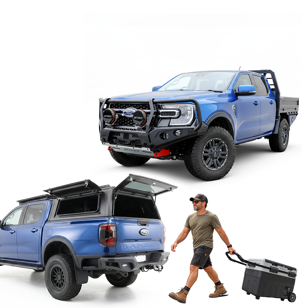 Next Gen Ford Ranger GT Bull Bar + Aluminium Canopy + Free 40L Fridge - Suits Next Gen Ranger 22+