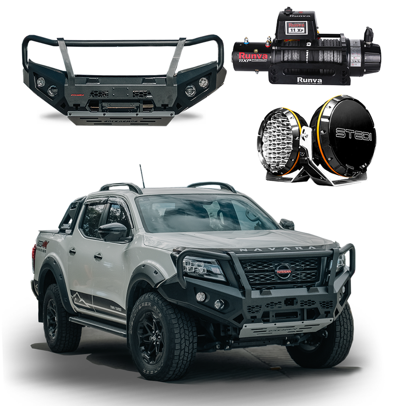 NP300 Bullbar Protek Pack - GT Bar | Runva Winch | Stedi Lights