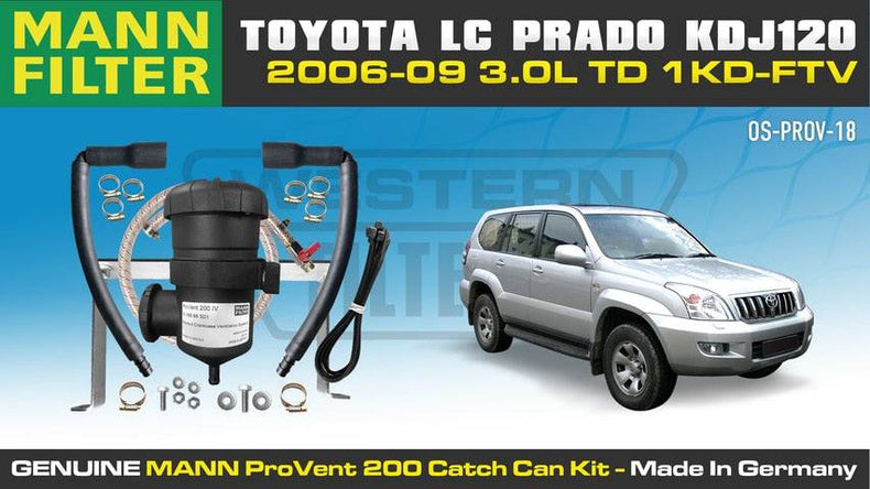 Toyota Prado 2006-2009 3.0L 120s 1KD-FTV w/wo: ABS - ProVent Oil Catch Can Kit OS-PROV-18