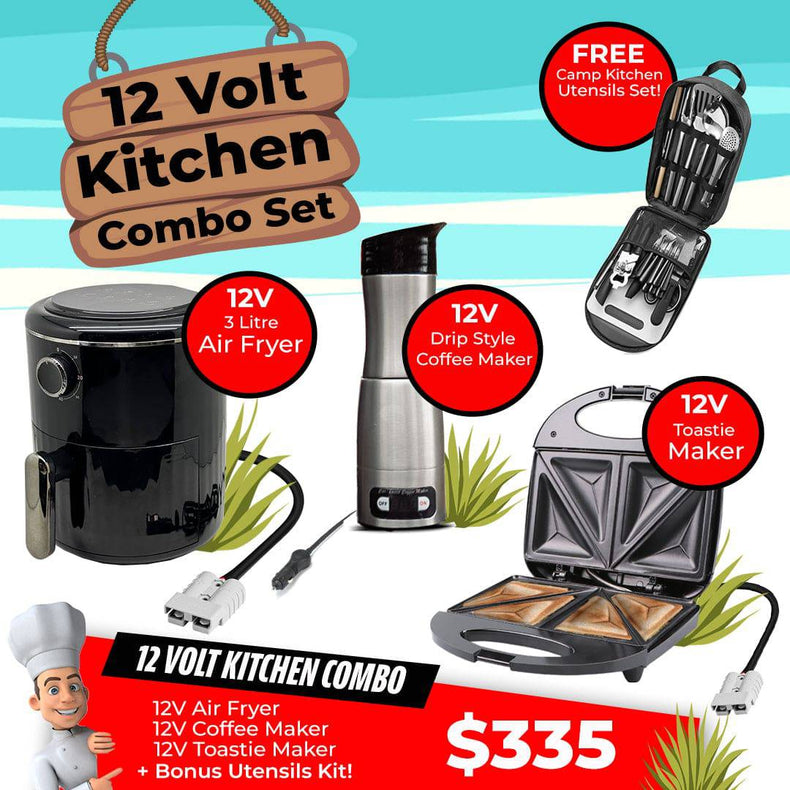 12V Kitchen Combo - 12v AirFryer | 12v Coffee Maker | 12v Toastie Maker