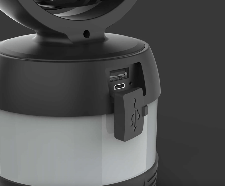 Mini Camping Fan | Built-in LED Lantern