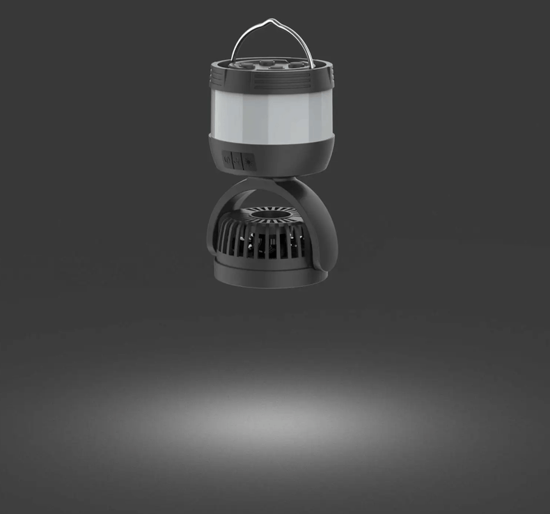 Mini Camping Fan | Built-in LED Lantern
