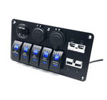 12V Switch Panel Anderson | 5 x Rocker Switch, Ciggie, USB QC 3.0 & Voltmeter