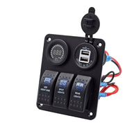 12v Switch Panel - 3 Gang Rocker 12v Switch Panel with LED Backlit
