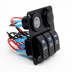 3 Gang Rocker 12v Switch Panel with LED Backlit