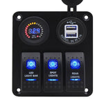3 Gang Rocker 12v Switch Panel with LED Backlit