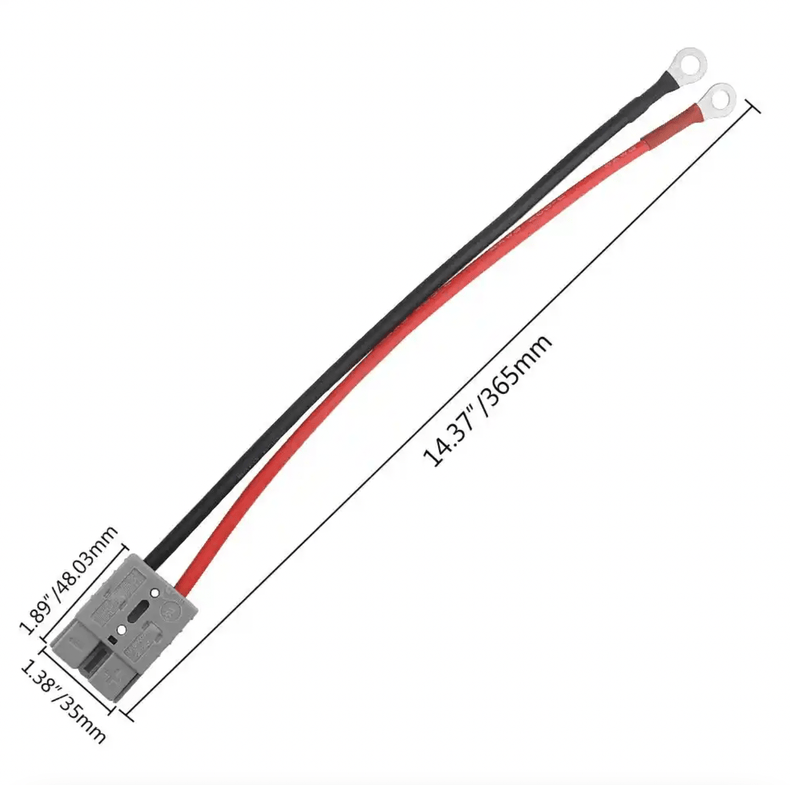 50A Anderson Plug - 8mm Eyelet Terminal Cable