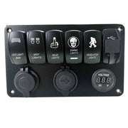 12v Switch Panel - 6 Gang Beast Mode | Voltage Meter | Ciggie | USB  Panel