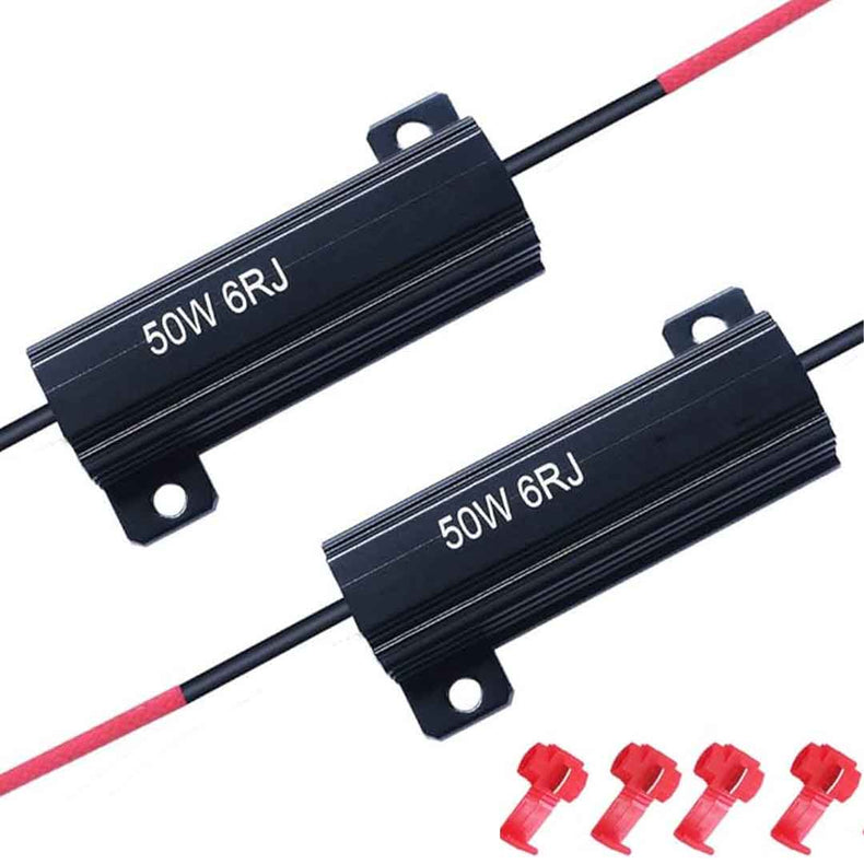 Load Resistors 2 Pack | 50W 6ohm Car for LED Bulb Fast Hyper Flash