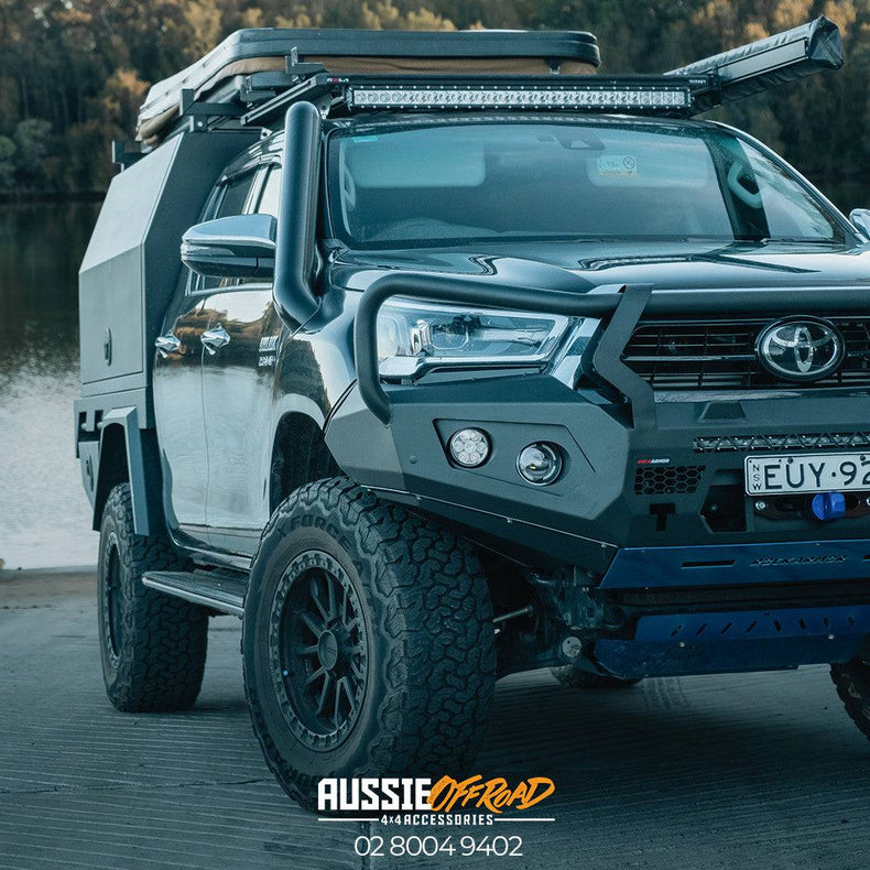 Frontal GT Bull Bar Pack Suits - Hilux 08/2020 - Current 12,000LBS Winch / R85 LED Spotties | Rockamor