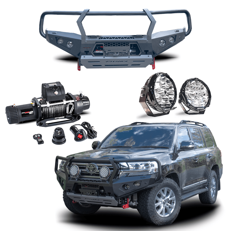 Frontal Pack | Bull Bar winch  spotties Suits Landcruiser 200 Series 09/2015 - 10/2021 | Rockarmor