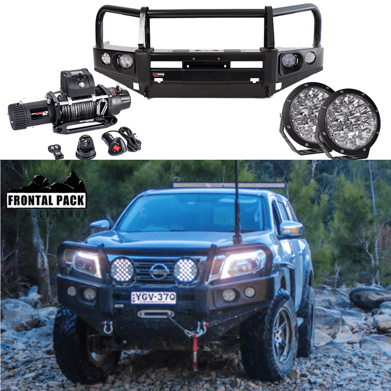 NP300 NAVARA FRONTAL PACK - BULL BAR, WINCH, LED SPOTTIES