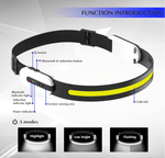 LED headlamp | Bluetooth | USB Rechargeable | Control Phone & Music | 3 Power Modes | All Perspectives Induction 230° Illumination