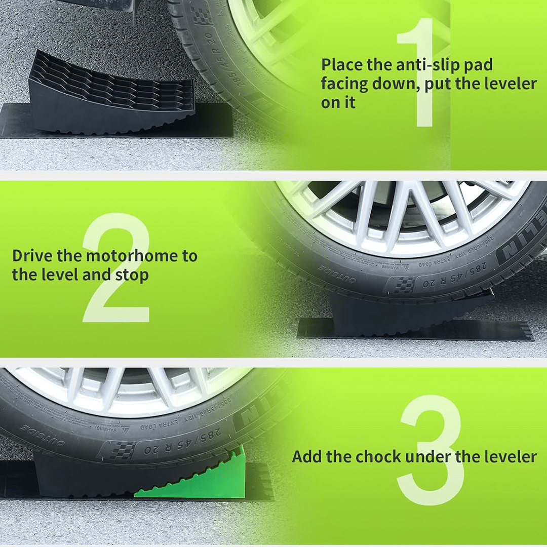 4-Piece Levelling Ramp Kit & Chock Kit | Level M8