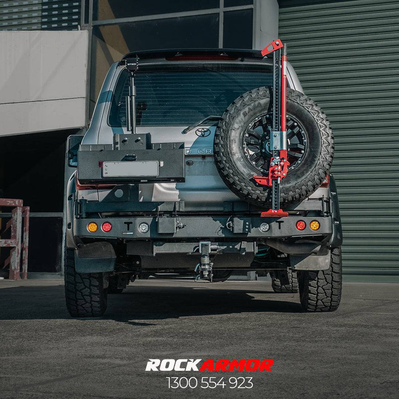 100 Series Rear Bar Spare Wheel Carrier IFS | Rockarmor