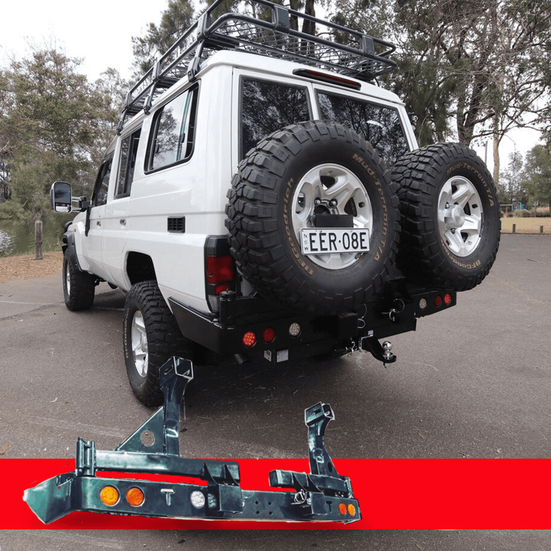 76 Series Rear Bar Spare wheel carrier | Rockarmor