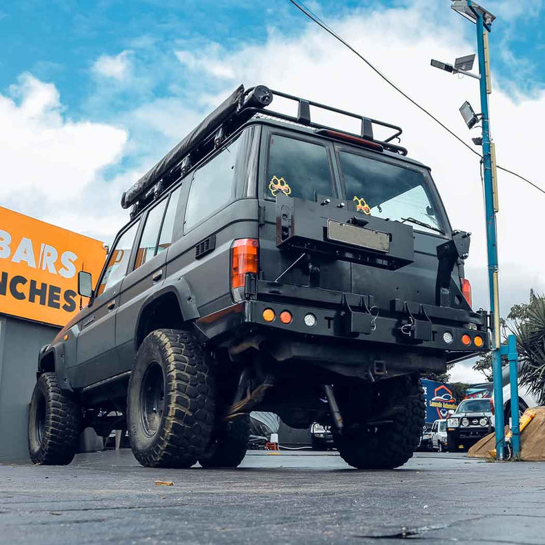 76 Series Rear Bar Spare wheel carrier | Rockarmor