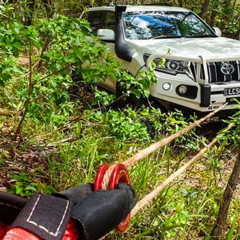 18,000kg 100mm | Winch Rope Soft Shackle Ring Pulley | BLACK | Rockarmor