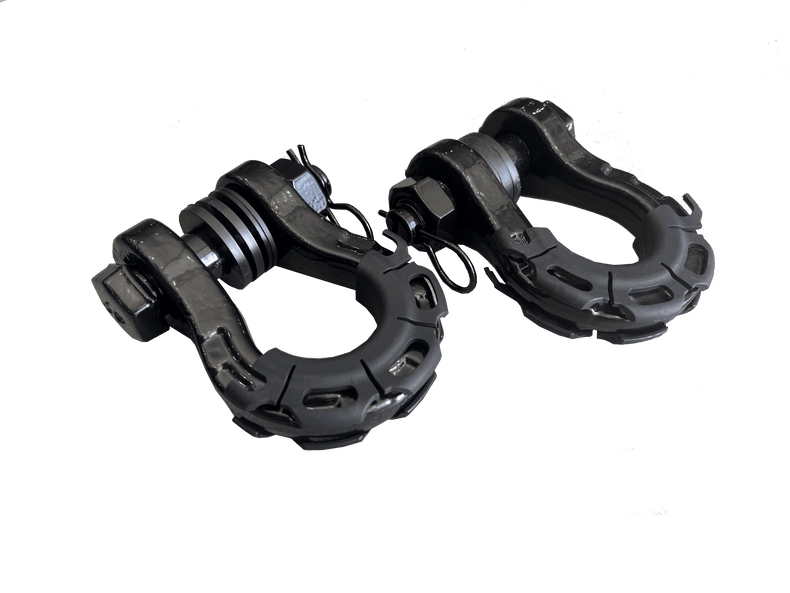 8 Tonne 4X4 Rated Recovery Shackles | Pair (BLACK)