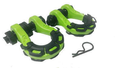 8 Tonne 4X4 Rated Recovery Shackles | Pair (GREEN)