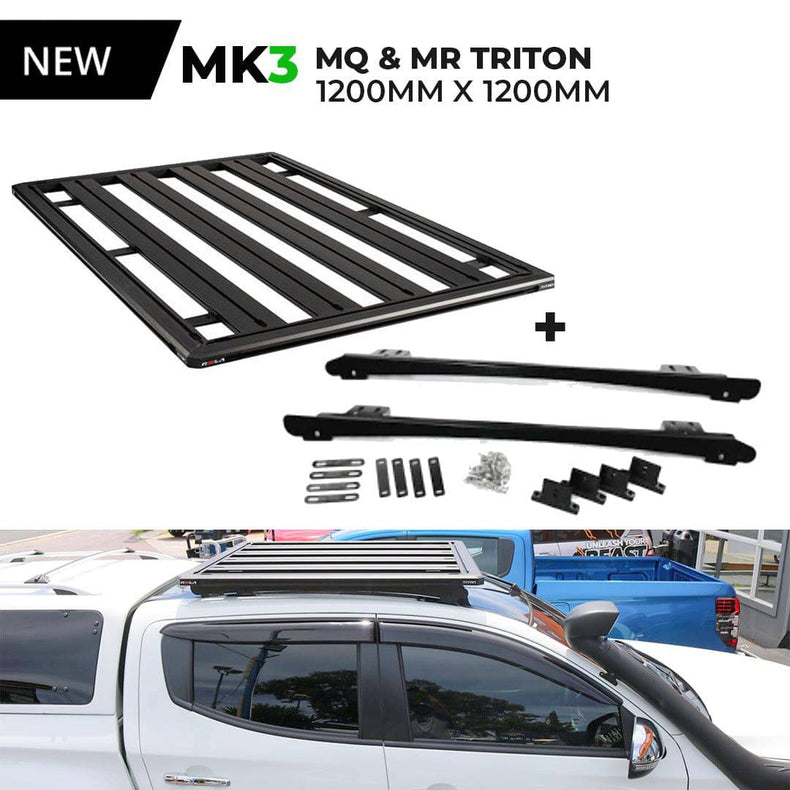 MQ MR Triton Roof Rack Titan Tray 1200 x 1200 Rockarmor Rack Legs