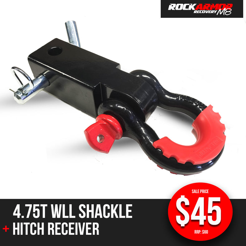 Steel Recovery Hitch + 4T Rated shackle