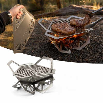 Solo Fire Pit - Stainless Steel Compact Fire Pit BBQ - Small Size