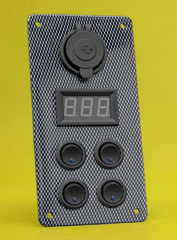 CARBON SWITCH PANEL WITH USB AND DIGITAL VOLT METER