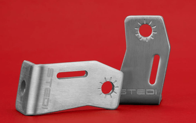 SIDE BRACKETS FOR LED LIGHT BARS BRUSHED STAINLESS 59MM PROFILE