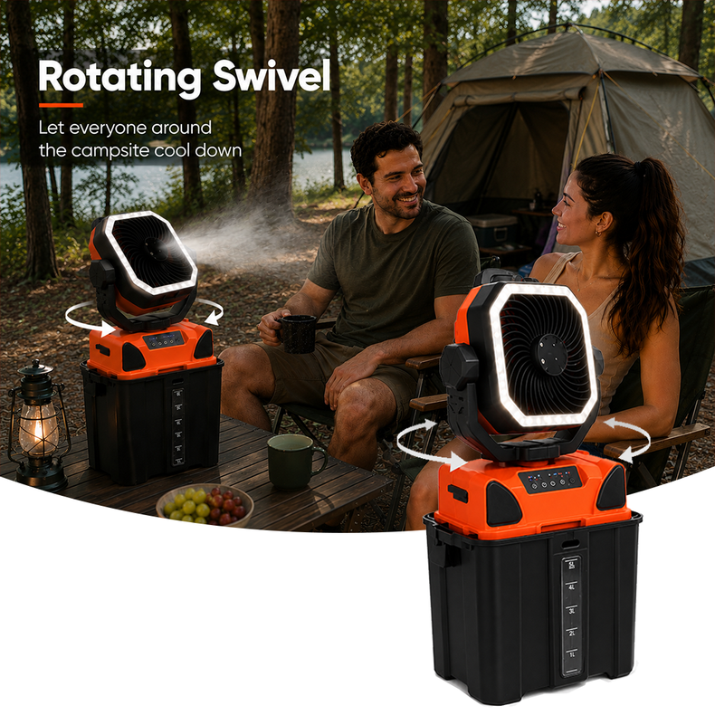 built in rotating swivel portable Camping Fan 