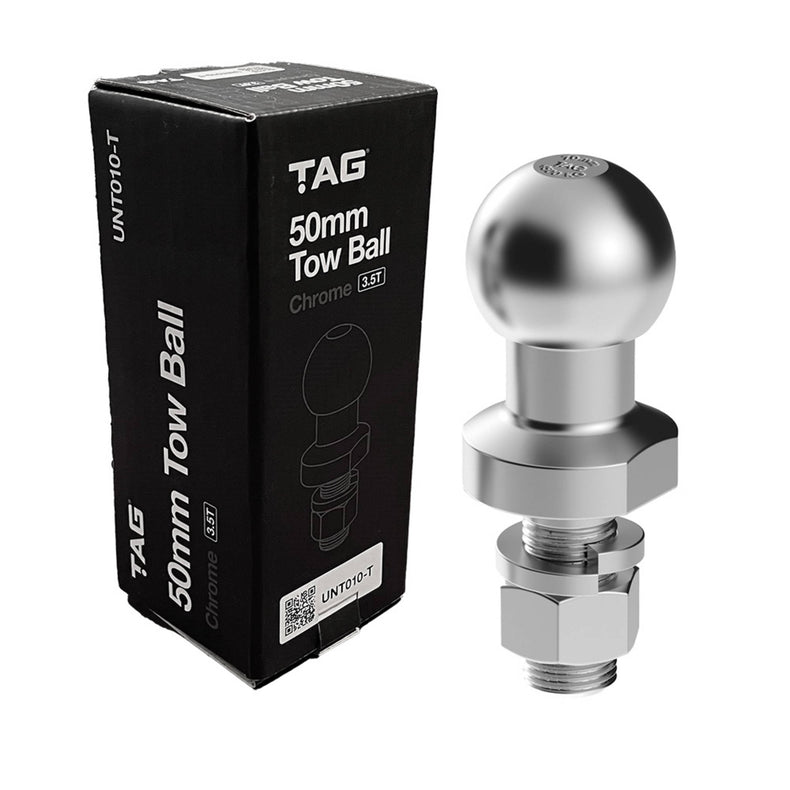 TAG Chrome Tow Ball - 50mm, 3.5 tonne (Boxed)